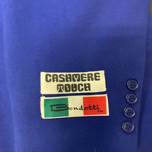 BENDETTI ITALIAN BLAZER - CASHMERE RAYON / POLYESTER ROYAL BLUE 4B - 42R 44R - Picture 11 of 12